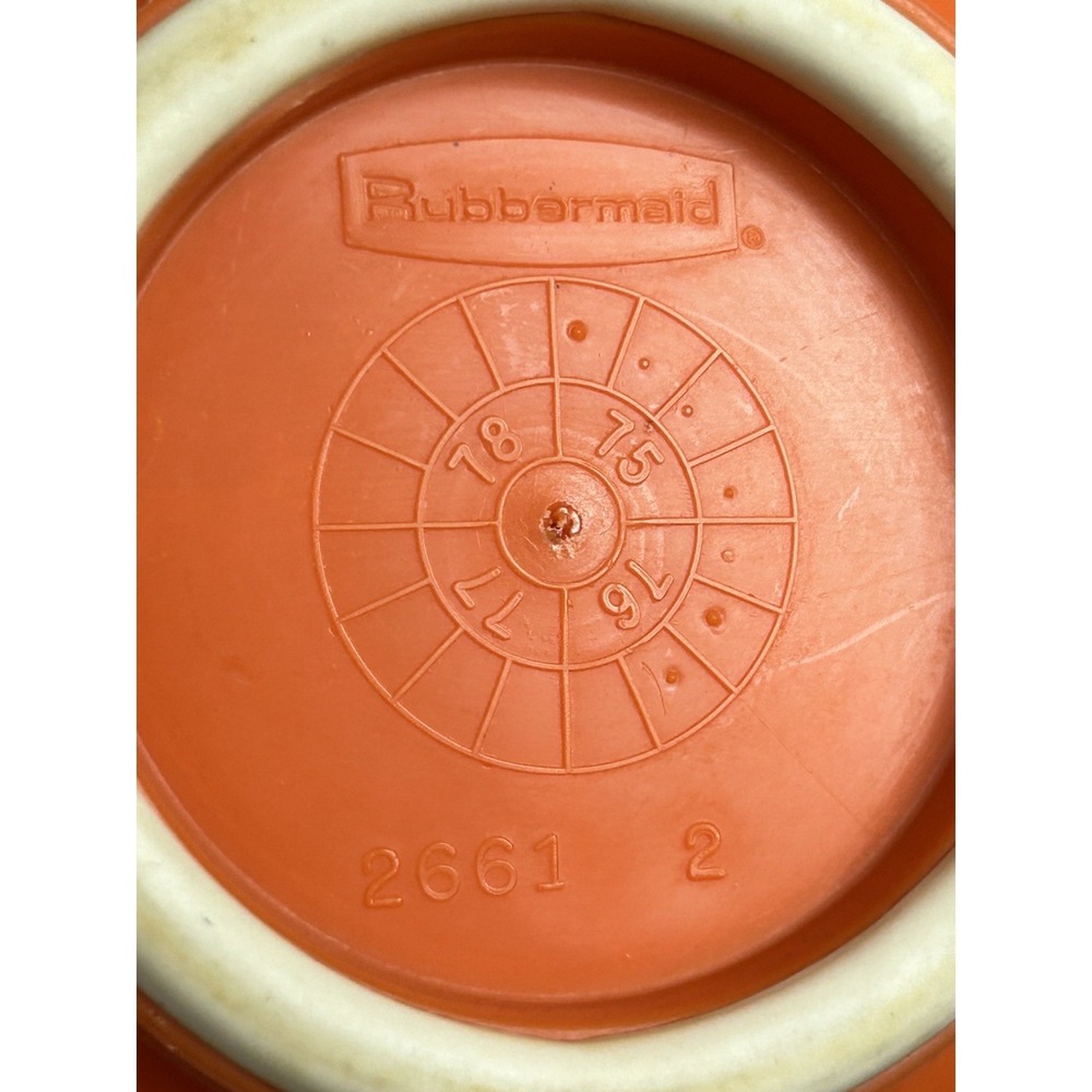 Vtg Rubbermaid Orange Batter Bowl Measuring 1.5 Qt 6 Cup Grip-N-Mix 2661 USA - Picture 6 of 14